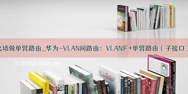 华为防火墙做单臂路由_华为-VLAN间路由：VLANIF+单臂路由（子接口）-释然