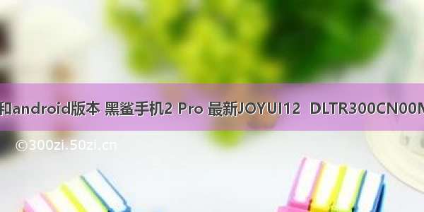 joyui版本和android版本 黑鲨手机2 Pro 最新JOYUI12  DLTR300CN00MQ4 完美r
