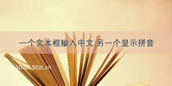 一个文本框输入中文 另一个显示拼音