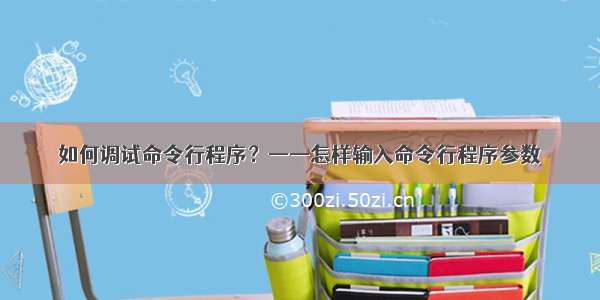 如何调试命令行程序？——怎样输入命令行程序参数