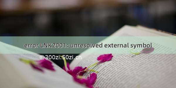 error LNK2001: unresolved external symbol