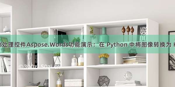 Word处理控件Aspose.Words功能演示：在 Python 中将图像转换为 HTML