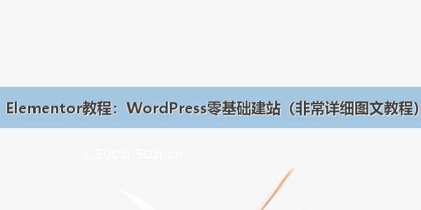 Elementor教程：WordPress零基础建站（非常详细图文教程）