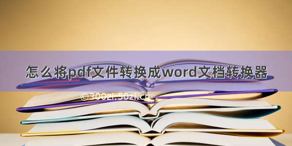 怎么将pdf文件转换成word文档转换器