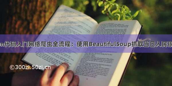 20行python代码入门网络爬虫全流程：使用BeautifulSoup抓取当日人民银行外汇数据