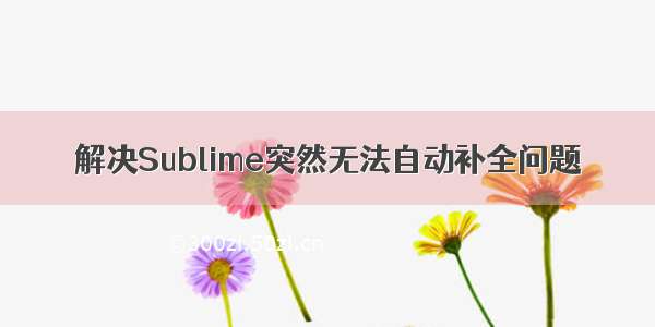 解决Sublime突然无法自动补全问题