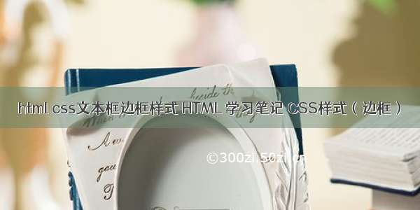 html css文本框边框样式 HTML 学习笔记 CSS样式（边框）