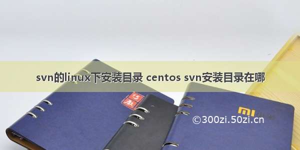 svn的linux下安装目录 centos svn安装目录在哪