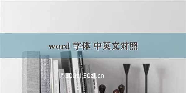 word 字体 中英文对照