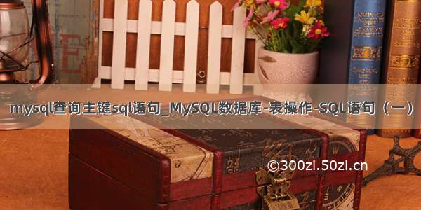 mysql查询主键sql语句_MySQL数据库-表操作-SQL语句（一）