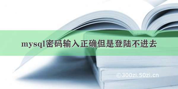 mysql密码输入正确但是登陆不进去