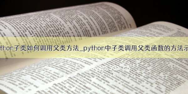 python子类如何调用父类方法_python中子类调用父类函数的方法示例