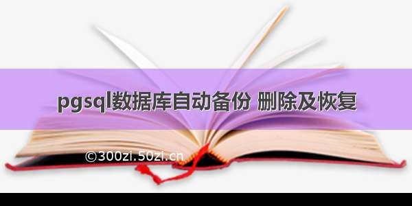 pgsql数据库自动备份 删除及恢复