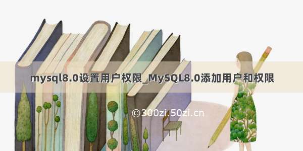 mysql8.0设置用户权限_MySQL8.0添加用户和权限