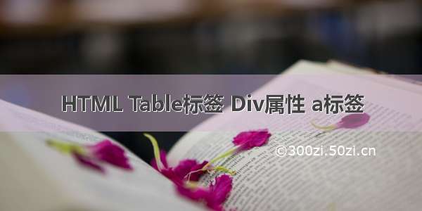 HTML Table标签 Div属性 a标签