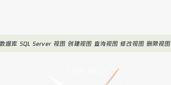 数据库 SQL Server 视图 创建视图 查询视图 修改视图 删除视图