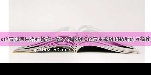 c语言如何用指针操作一维字符数组 C语言中数组和指针的互操作