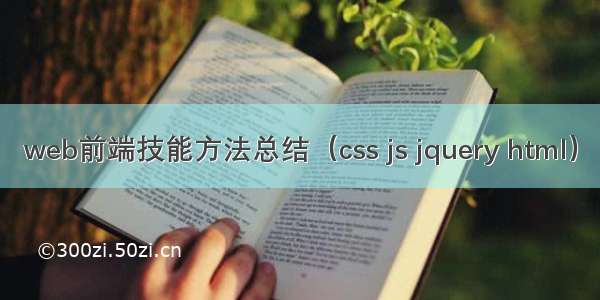 web前端技能方法总结（css js jquery html）