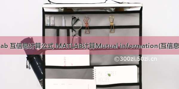 matlab 互信息计算公式 MATLAB计算Mutual information(互信息)函数
