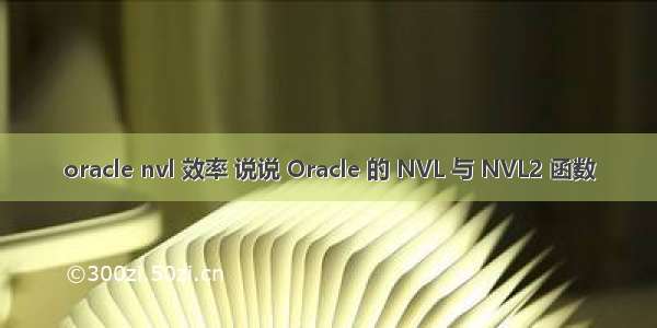 oracle nvl 效率 说说 Oracle 的 NVL 与 NVL2 函数