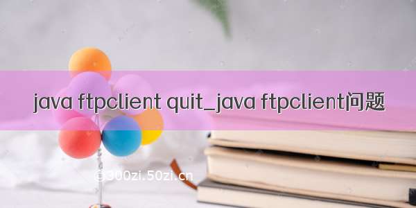 java ftpclient quit_java ftpclient问题