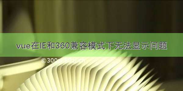 vue在IE和360兼容模式下无法显示问题