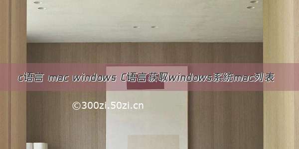 c语言 mac windows C语言获取windows系统mac列表