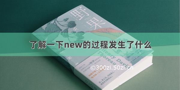 了解一下new的过程发生了什么