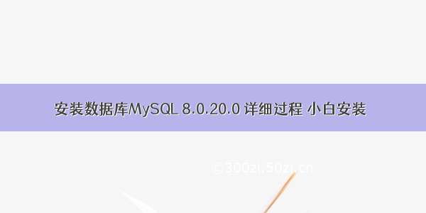 安装数据库MySQL 8.0.20.0 详细过程 小白安装