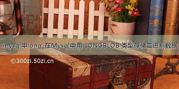 mysql中long_在Mysql中用 LONGBLOB 类型存储二进制数据