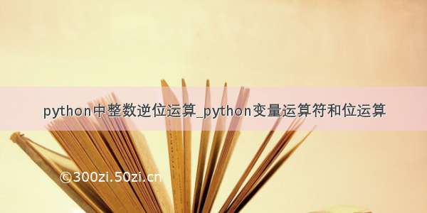 python中整数逆位运算_python变量运算符和位运算