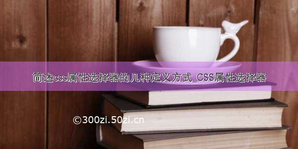 简述css属性选择器的几种定义方式_CSS属性选择器