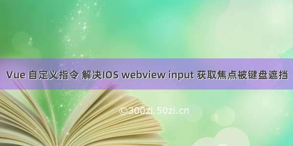 Vue 自定义指令 解决IOS webview input 获取焦点被键盘遮挡