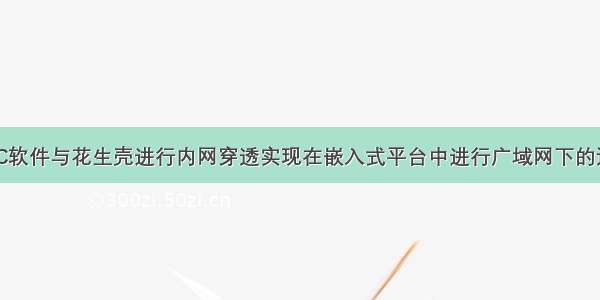 使用VNC软件与花生壳进行内网穿透实现在嵌入式平台中进行广域网下的远程控制