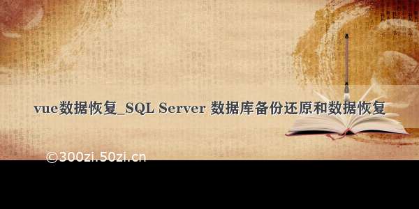 vue数据恢复_SQL Server 数据库备份还原和数据恢复