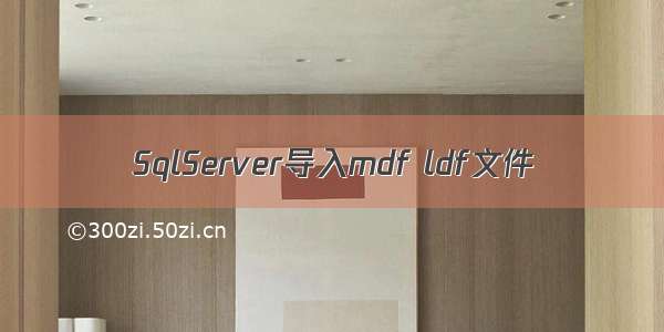 SqlServer导入mdf ldf文件