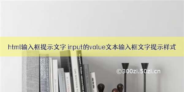 html输入框提示文字 input的value文本输入框文字提示样式