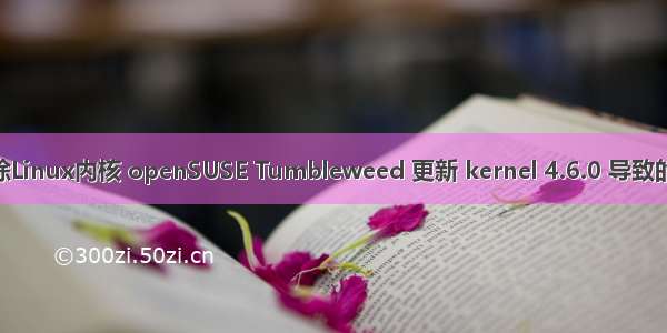 opensuse删除Linux内核 openSUSE Tumbleweed 更新 kernel 4.6.0 导致的无法启动系统