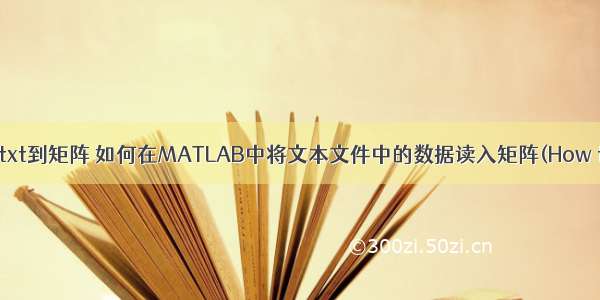 matlab读取txt到矩阵 如何在MATLAB中将文本文件中的数据读入矩阵(How to read dat