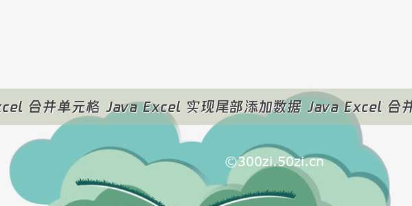 Java Excel 合并单元格 Java Excel 实现尾部添加数据 Java Excel 合并单元格