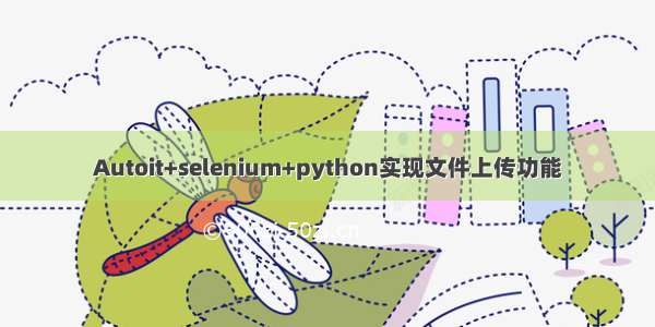 Autoit+selenium+python实现文件上传功能