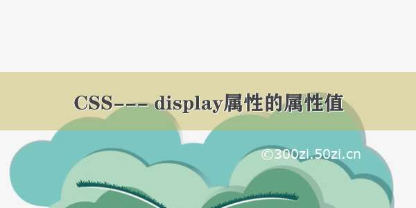 CSS--- display属性的属性值