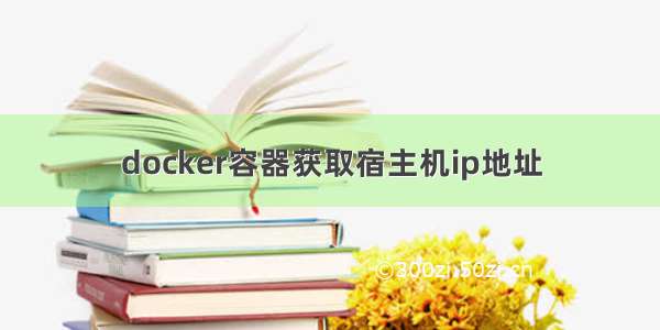 docker容器获取宿主机ip地址