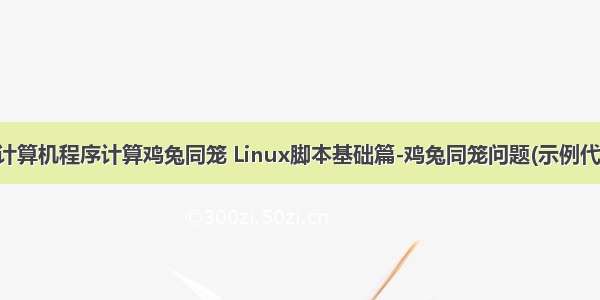 用计算机程序计算鸡兔同笼 Linux脚本基础篇-鸡兔同笼问题(示例代码)