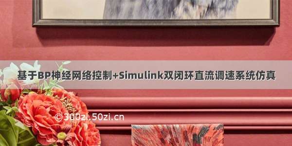 基于BP神经网络控制+Simulink双闭环直流调速系统仿真