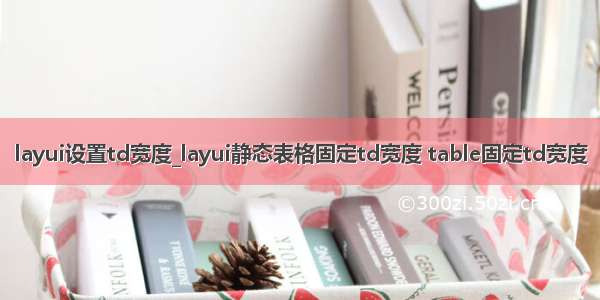 layui设置td宽度_layui静态表格固定td宽度 table固定td宽度