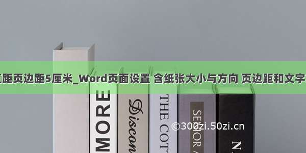 垂直距页边距5厘米_Word页面设置 含纸张大小与方向 页边距和文字方向