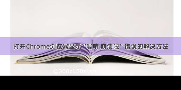 打开Chrome浏览器显示“喔唷 崩溃啦”错误的解决方法