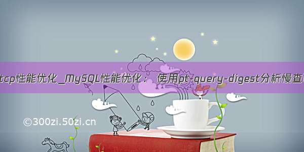 mysql tcp性能优化_MySQL性能优化： 使用pt-query-digest分析慢查询日志