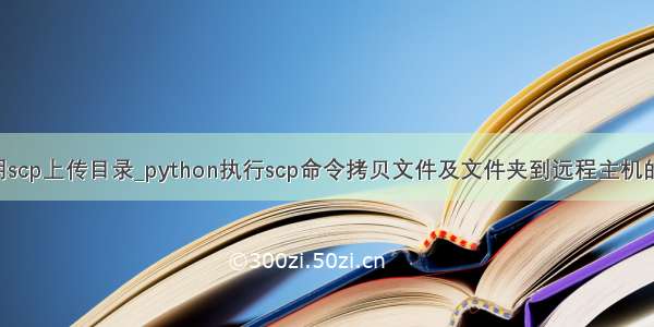 python调用scp上传目录_python执行scp命令拷贝文件及文件夹到远程主机的目录方法...